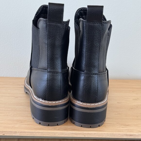 NEVER WORN - Kensie Khai Chelsea Boot Women's Size 7.5M Black Leather Ankle High - Picture 3 of 7